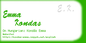emma kondas business card